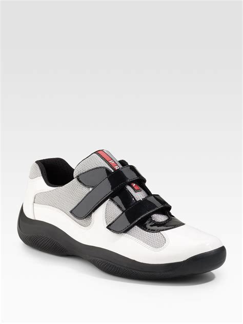 men white prada sneakers|prada men's slip on sneakers.